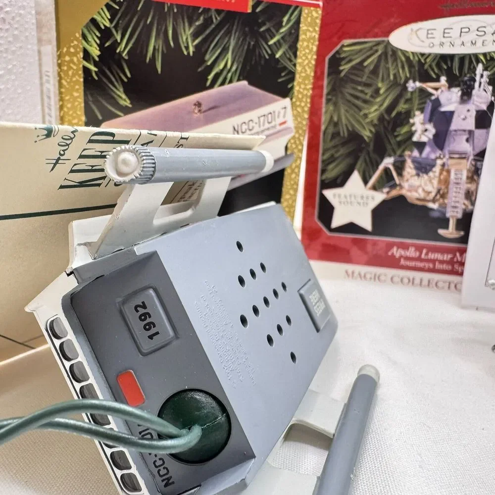 Hallmark Keepsake 3 Spacecraft Ornaments Vintage '92 '96 '98 Original Boxes Xmas